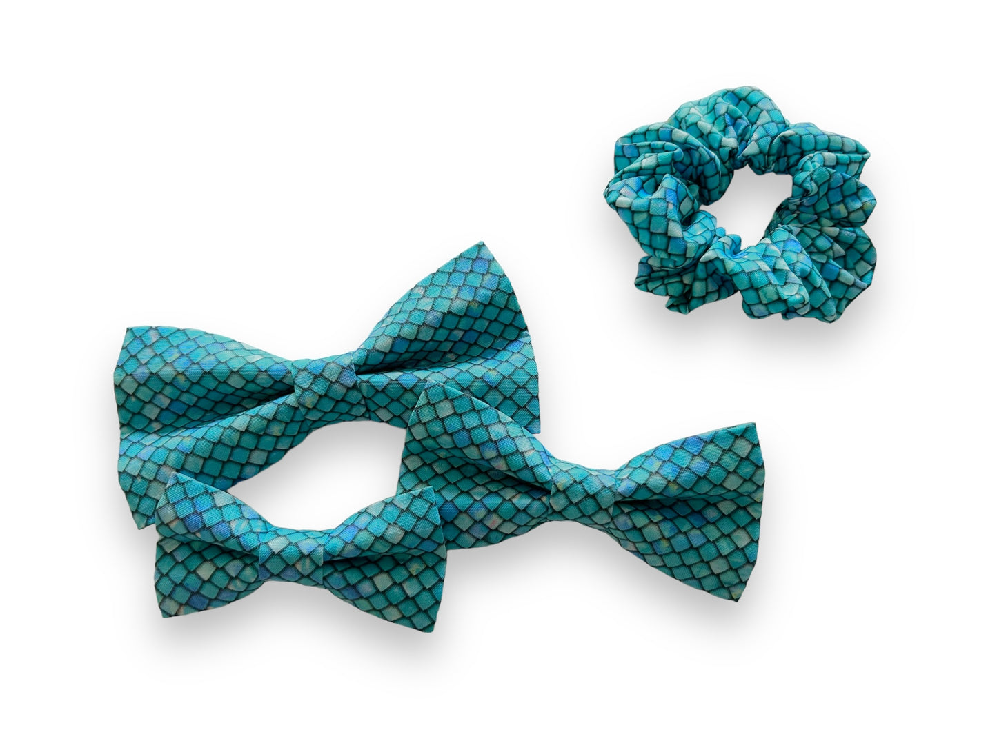 Dragon Scales - Teal Scrunchies