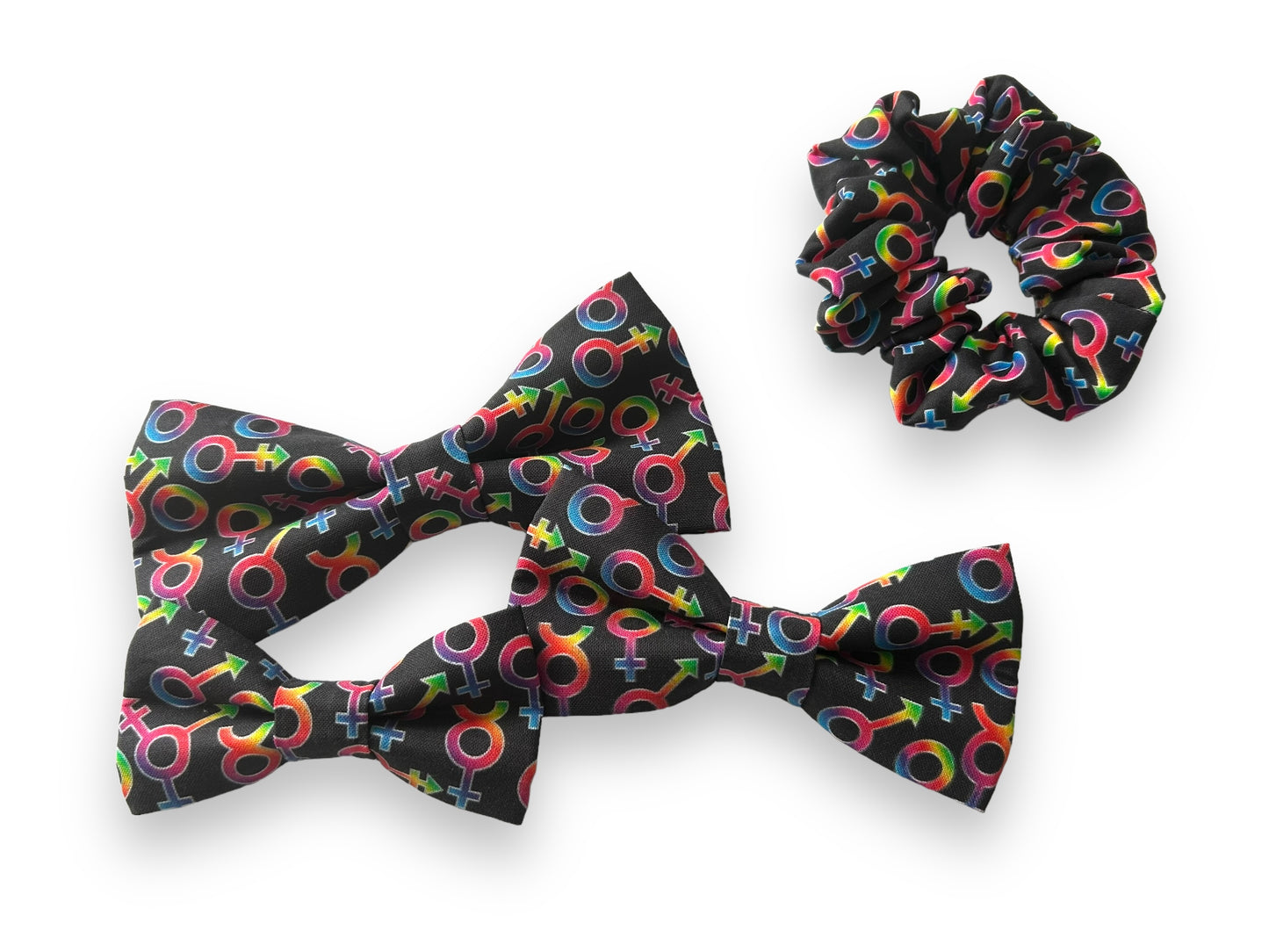 Gender Symbols - Black Scrunchies