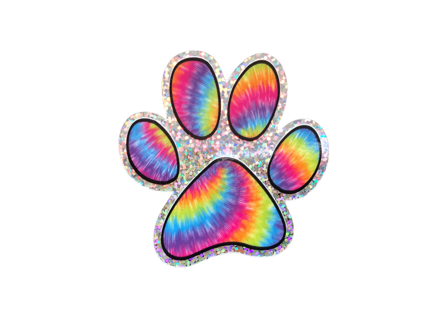 Paw Print - Tie Dye Glitter