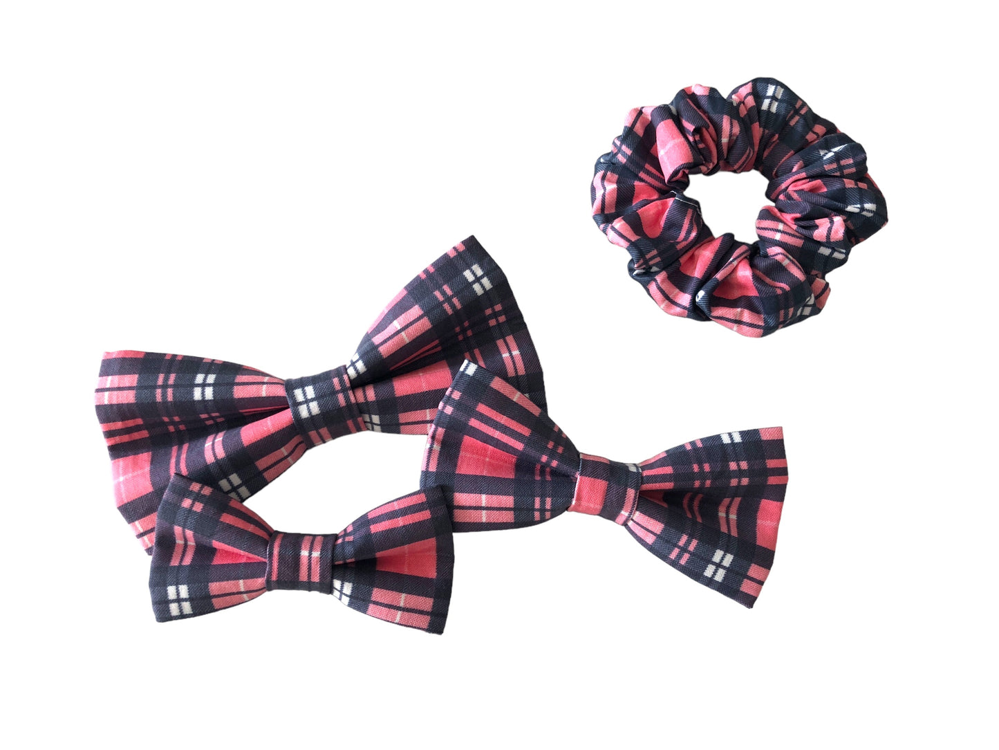 Pink and Navy Scrunchies