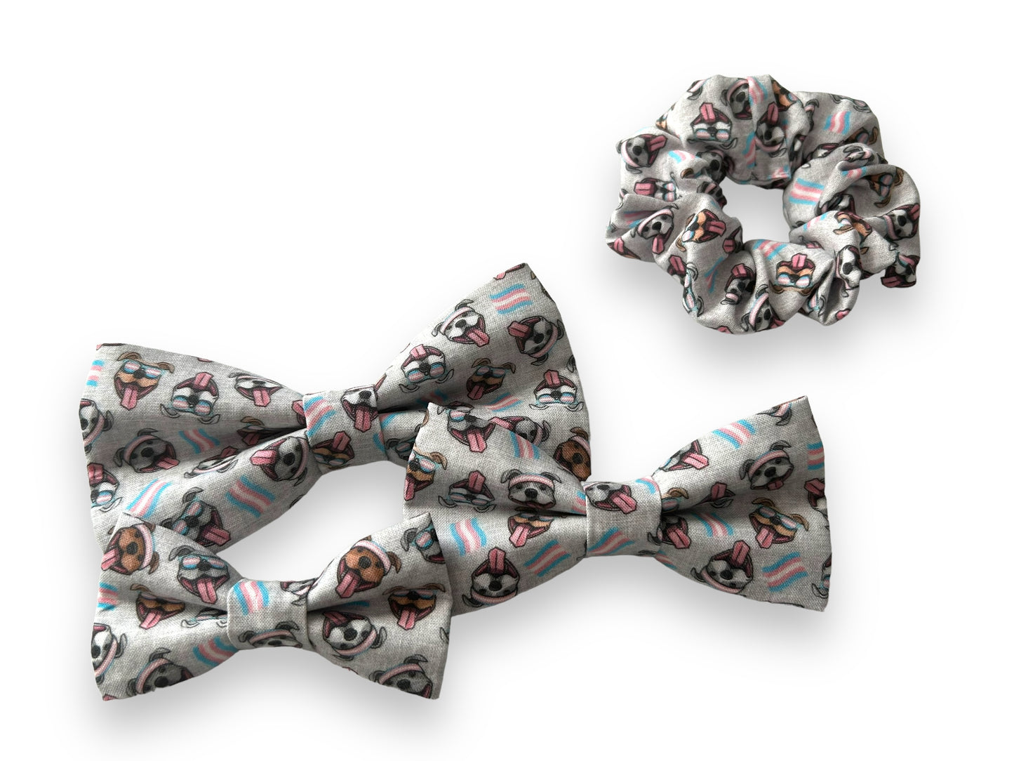 Pitbulls - Trans Flag Scrunchies