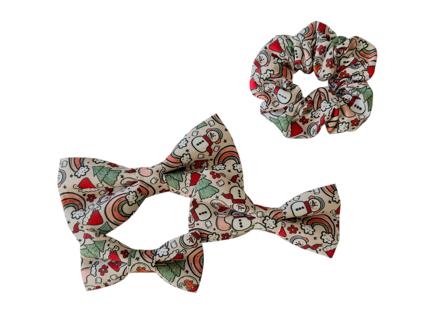 Christmas Rainbows Scrunchies