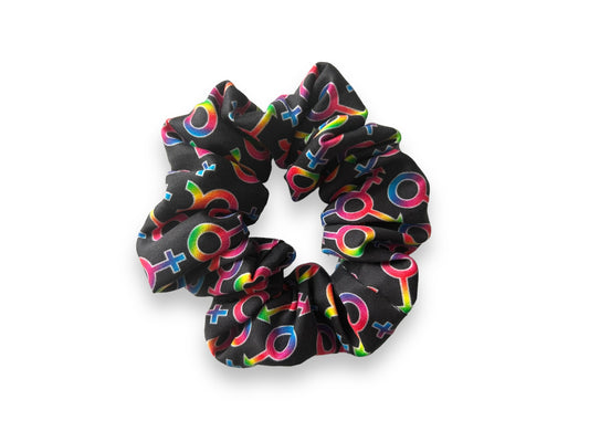 Gender Symbols - Black Scrunchies