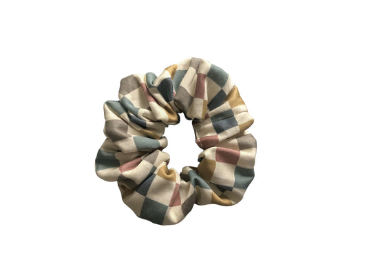 Muted Check Scrunchies