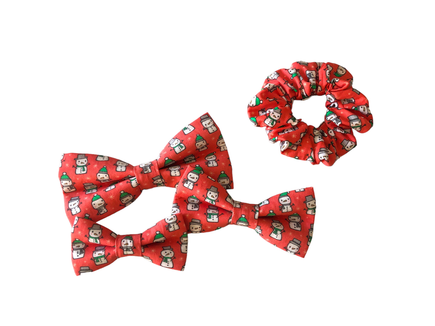 Snowman - Red Scrunchies