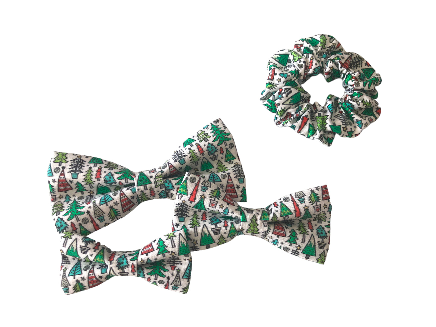 Whimsical Christmas Trees Scrunchies