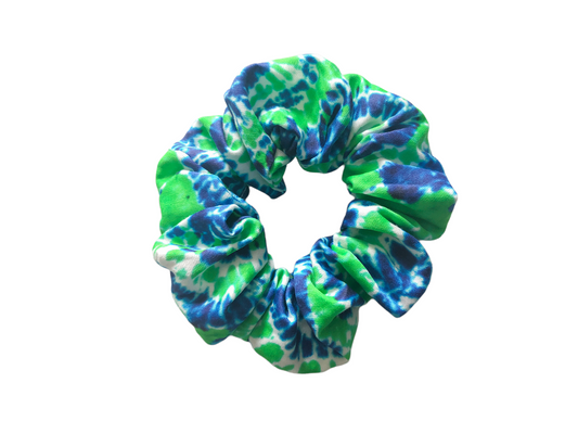 Tie Dye - Green & Blue Scrunchies